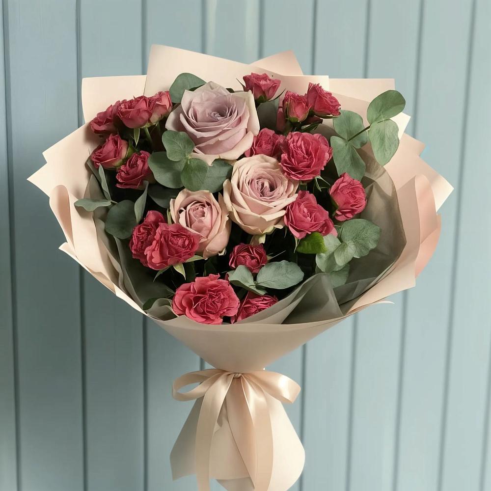 Букет цветов из: Гвоздики и Розы в Поселок Конезавода