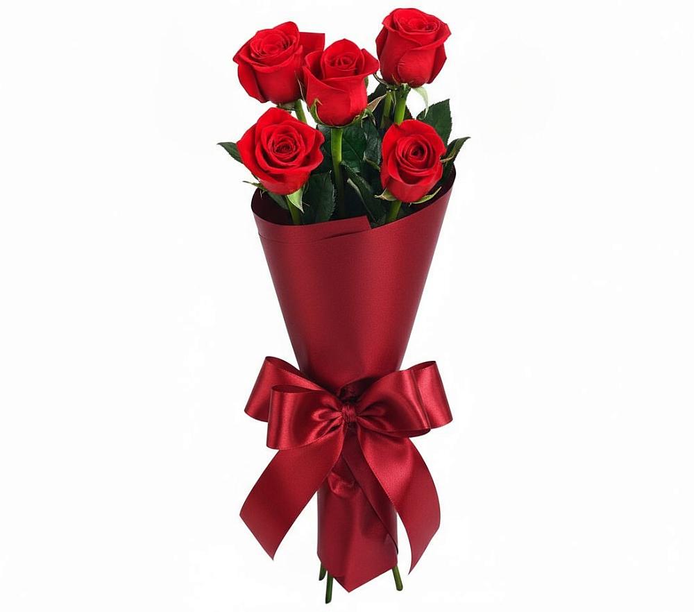 Букет 5 Красных роз Эдлесс Лав в Поселок Конезавода