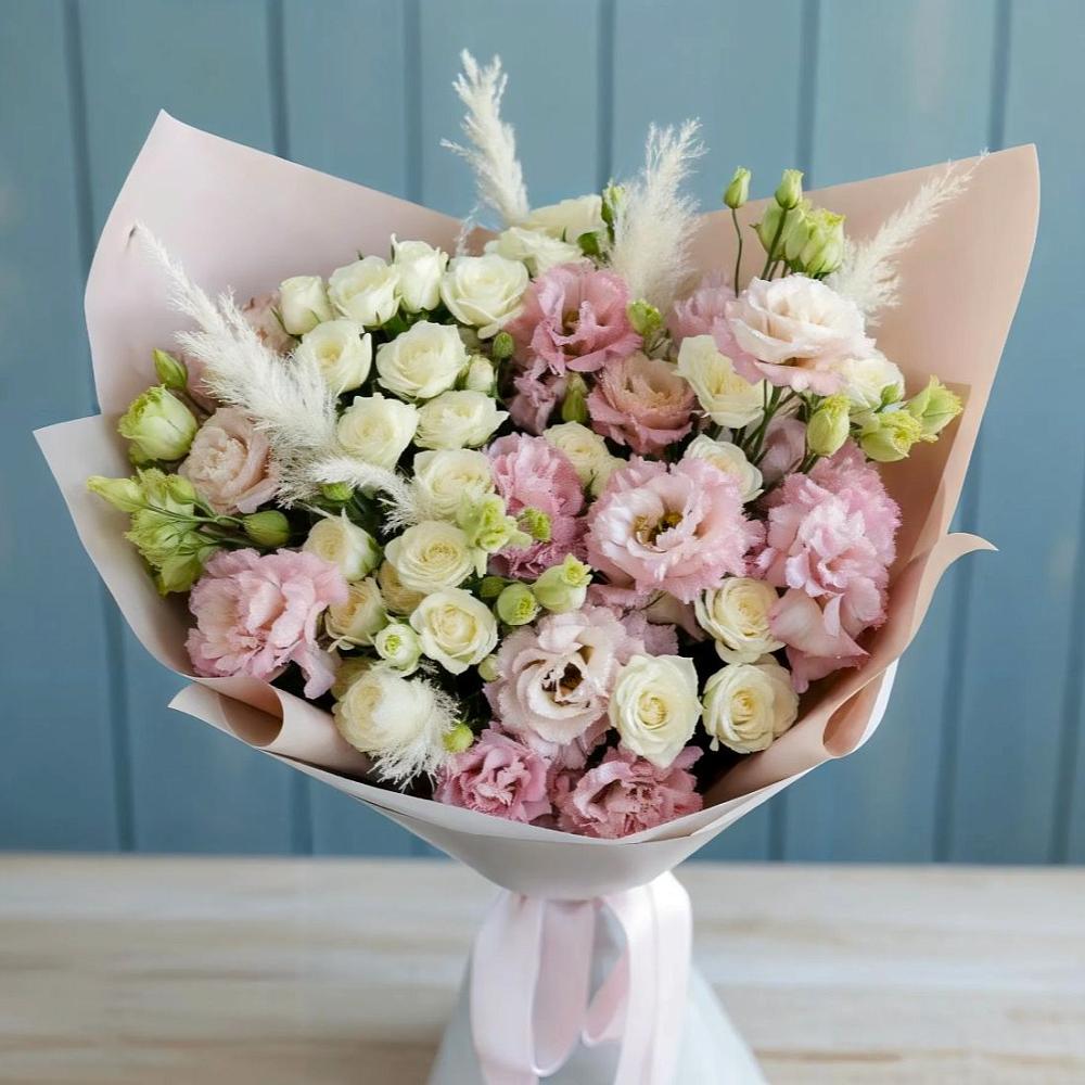 Букет цветов из: Альстромерии и Розы в Поселок Конезавода