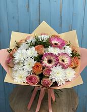 Букет цветов из:  Розы, Герберы и Хризантемы #REPLACE_PRED# Поселок Конезавода