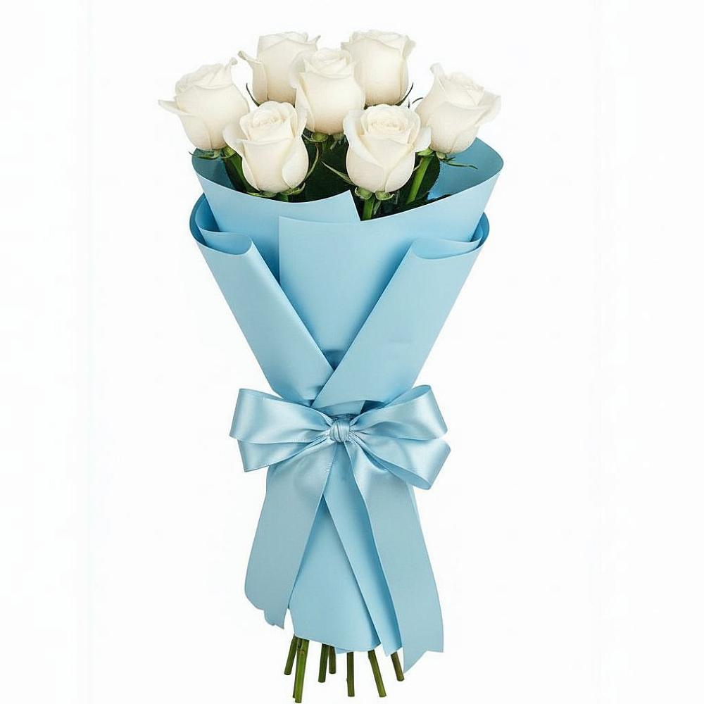 Букет 7 белых роз Проуд в Поселок Конезавода