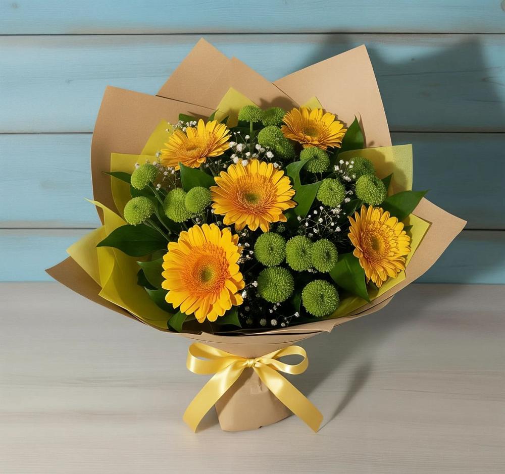 Букет цветов из: Герберы и Хризантемы в Поселок Конезавода