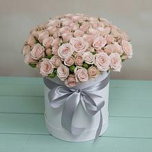 Цветочная композиция из Розы в шляпной коробке в Поселок Конезавода