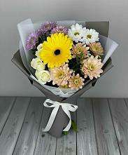 Букет цветов из:  Розы, Герберы и Хризантемы #REPLACE_PRED# Поселок Конезавода