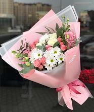 Букет цветов из:  Розы, Лизиантусы и Хризантемы в Поселок Конезавода