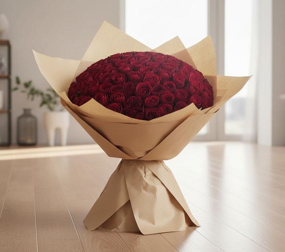 Букет 101 Красная роза в Поселок Конезавода