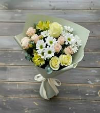 Букет цветов из:  Альстромерии, Розы и Хризантемы в Поселок Конезавода