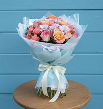 Букет цветов из:  Хризантемы и Розы в Поселок Конезавода