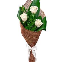 Букет 3 белые розы #REPLACE_PRED# Поселок Конезавода