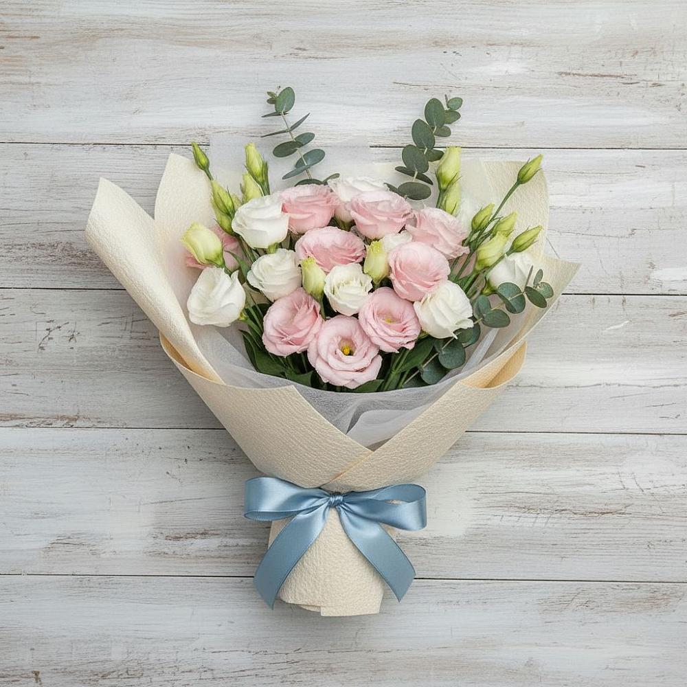 Букет цветов из: Лизиантусы в Поселок Конезавода